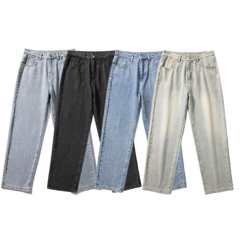 Men's Loose-Fit Straight-Relax Denim Pants with Extended Hem Mune Fashion