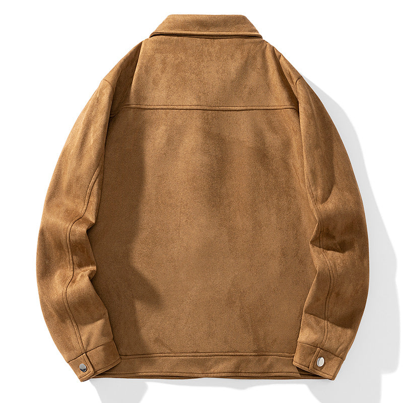 Men's overshirt made of synthetic leather with shirt collar and flap pockets Mune Fashion