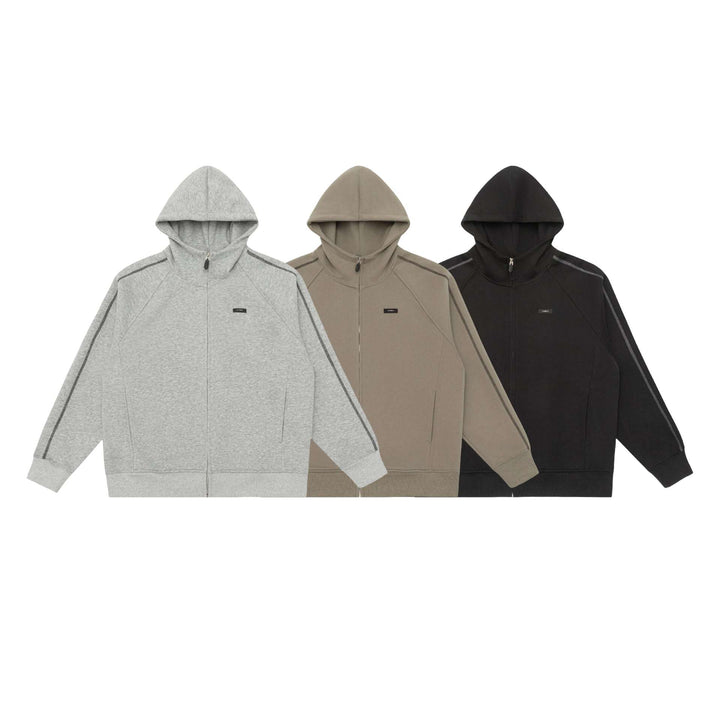 Unisex Oversize Zip Hoodie with Raglan Seams and Ribbed Cuffs Mune Fashion
