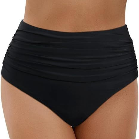 Women High-waisted Bikini Bottom with Refined Ruffle Details Mune Fashion