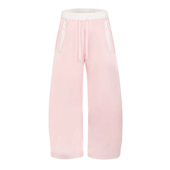 Ladies wide lounge pants with high comfort waistband, drawstring and zip pockets Mune Fashion