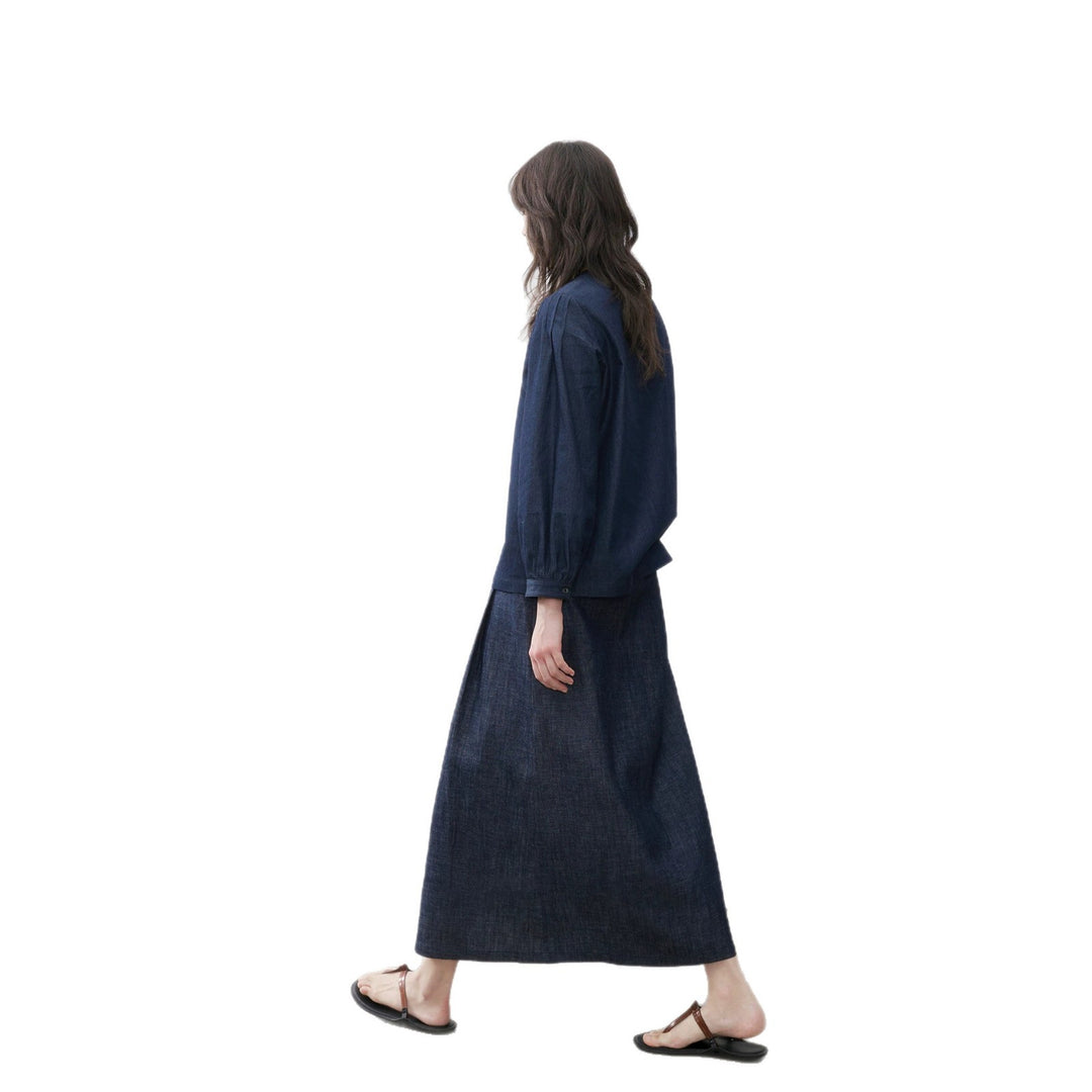 Ladies Elegant and Casual Denim Blouse Drune
