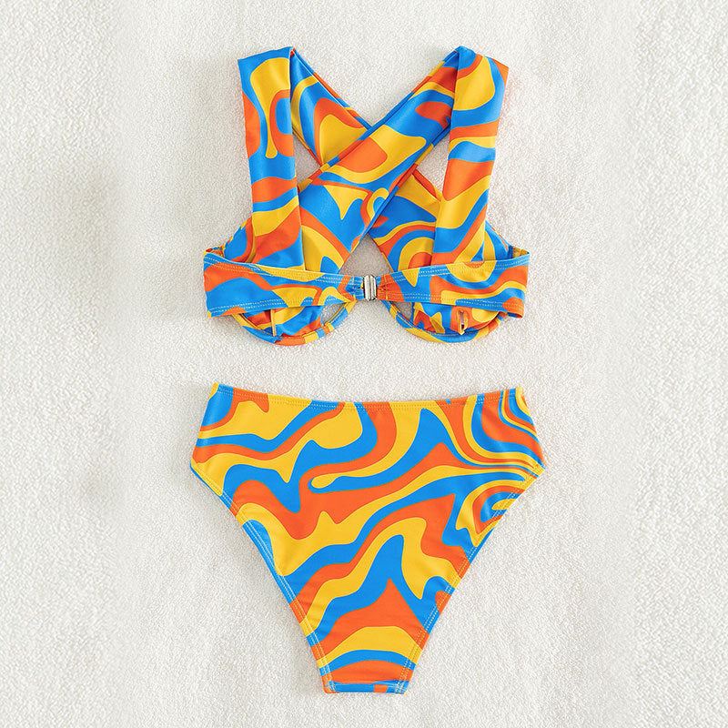 Women's bikini set with asymmetrical design and high waistband Mune Fashion