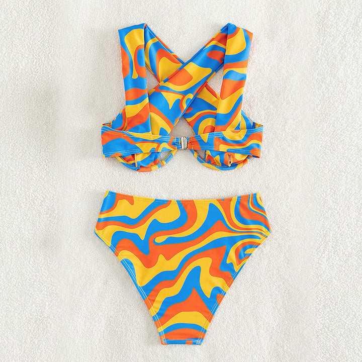 Women's bikini set with asymmetrical design and high waistband Mune Fashion