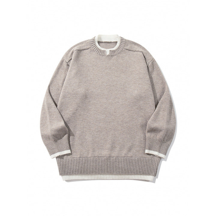 Unisex Relaxed-Fit Fine Knit Sweater with Contrast Cuffs and Extended Ribbed Hem Mune Fashion