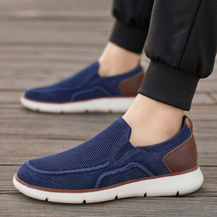 Men's breathable knitted slip-on shoes with elastic entry and shock-absorbing EVA sole Mune Fashion