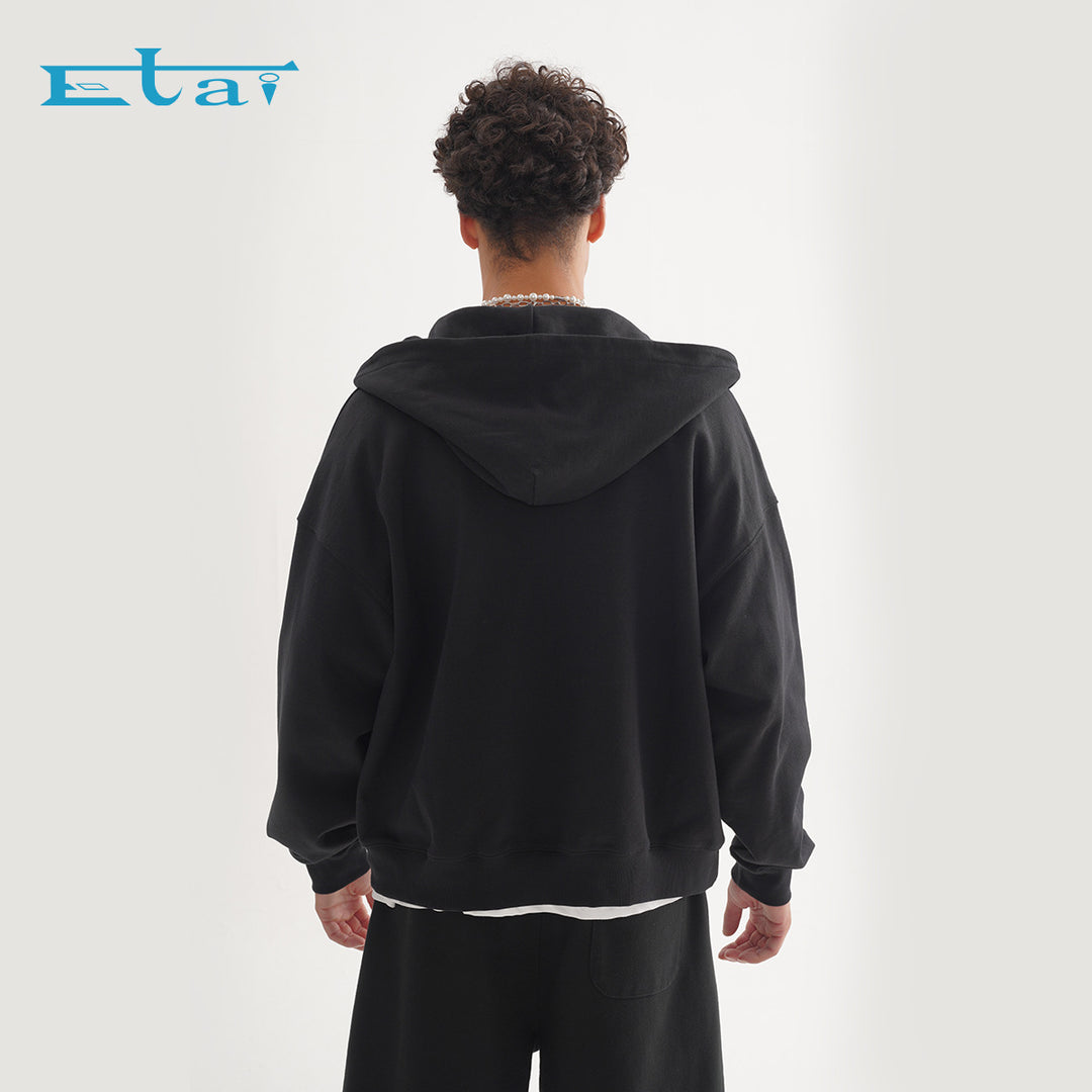 Unisex Zip-up Hooded Jacket in Boxy Cut made of Heavy French Terry Mune Fashion