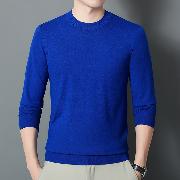 Men's fine round neck sweater made of fine knit with a narrow silhouette Mune Fashion