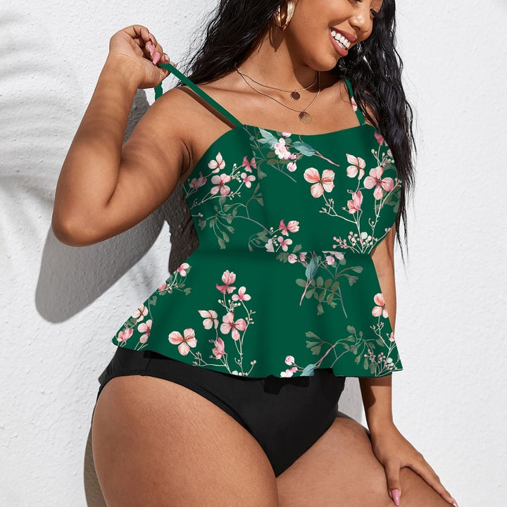 Women's tankini with flared skirt and floral design Mune Fashion