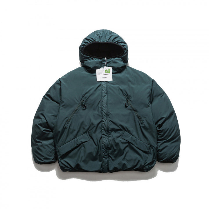 Unisex Short Boxy Puffer Jacket with Oversized Hood, Concealed Front Placket and Zipper Pockets Mune Fashion
