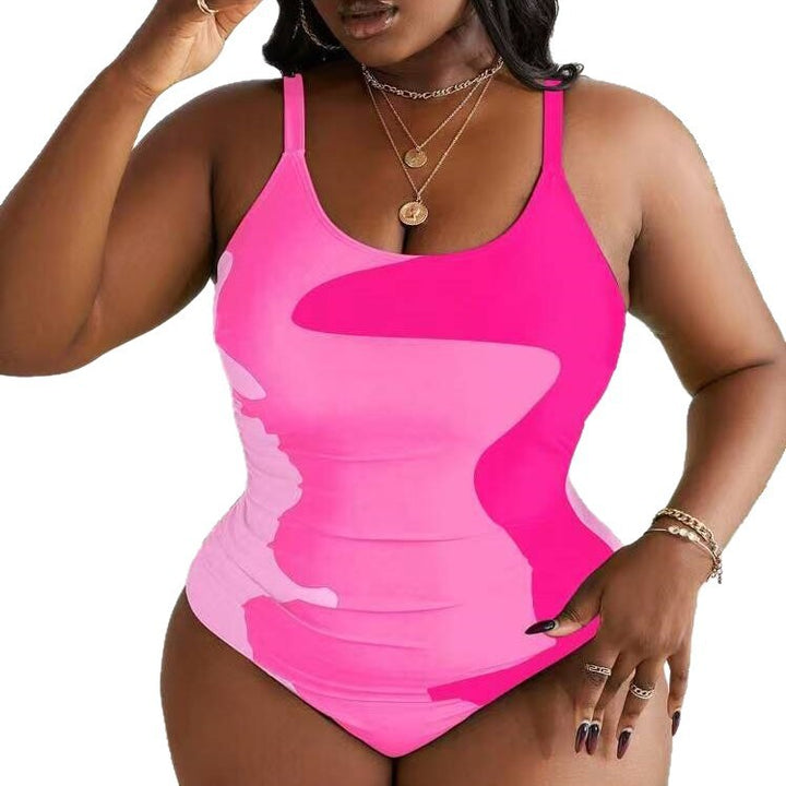 Women's One-Piece Swimsuit with Modern Camouflage Design Mune Fashion
