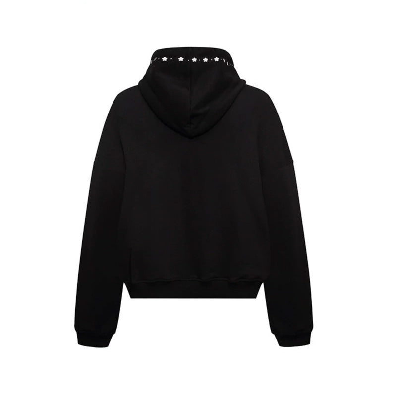 Women’s hooded zip jacket with stud trim and oversized fit Mune Fashion