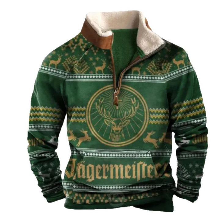 Men's Warming Fleece Pullover with Stand-Up Collar Mune Fashion
