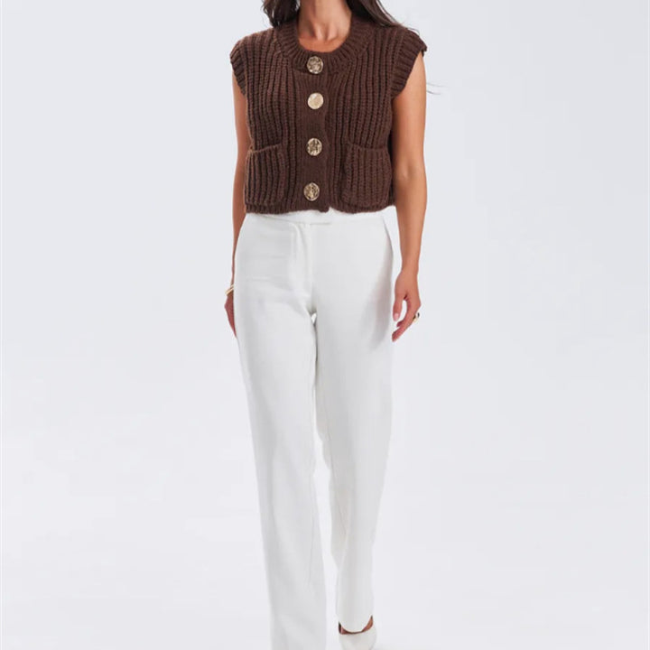 Women Chunky Knit Oversized Cardigan with Decorative Buttons Mune Fashion