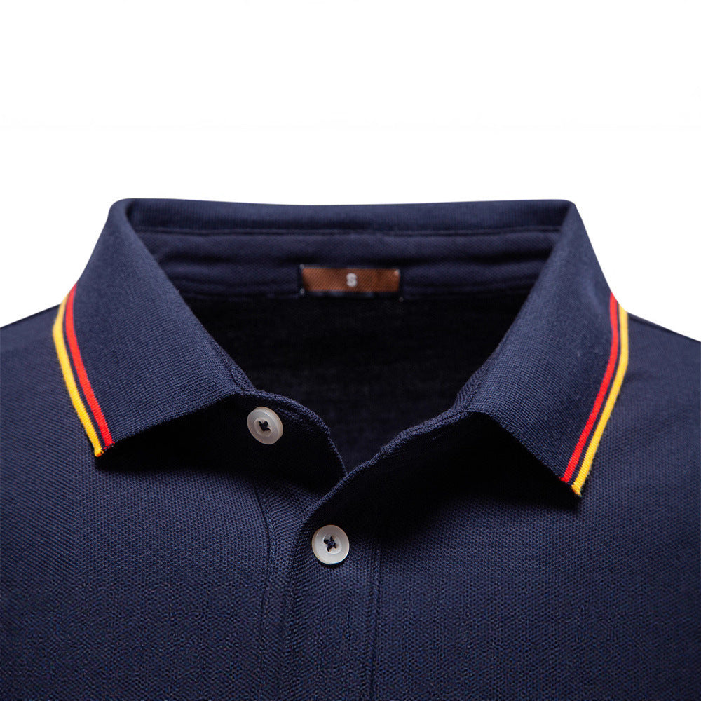 Men's tailored long-sleeve polo made of fine cotton pique with concealed button placket and ribbed cuffs Mune Fashion
