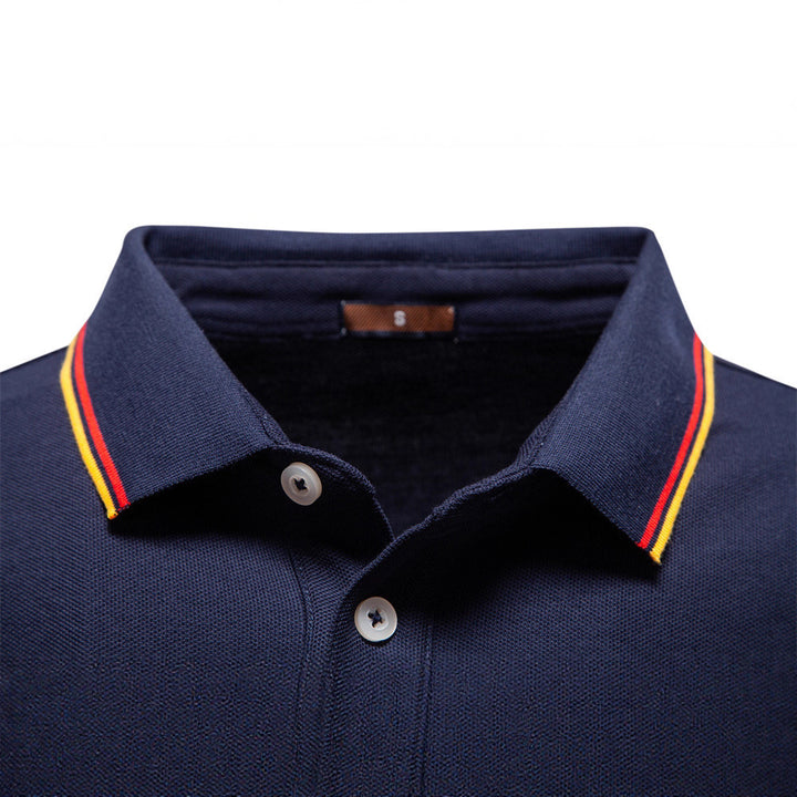 Men's tailored long-sleeve polo made of fine cotton pique with concealed button placket and ribbed cuffs Mune Fashion
