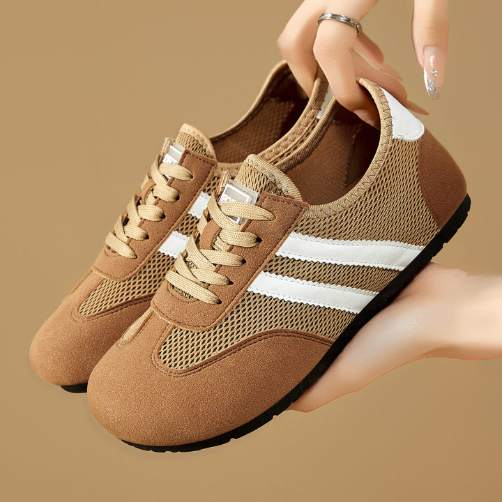 Women's retro-sporty low-top sneaker with breathable mesh, suede overlays, and non-slip rubber outsole Mune Fashion