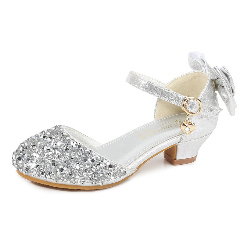 Girls Elegant Ballerina Sandals with Glitter Decoration Mune Fashion