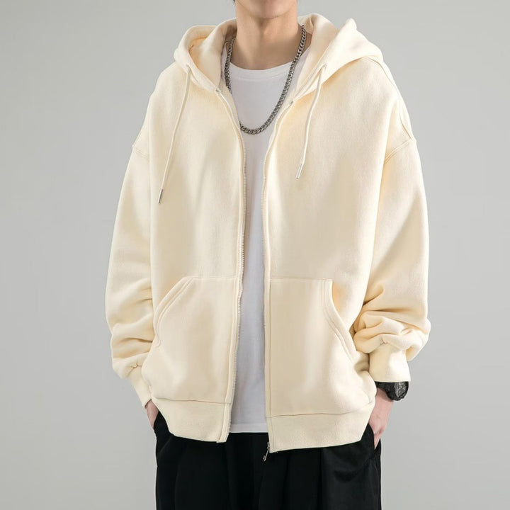 Men's oversized hoodie jacket with full zip, double-layer hood, and kangaroo pockets Mune Fashion