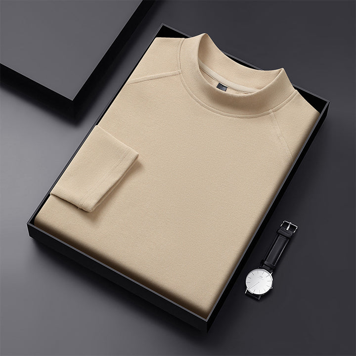 Men's Premium Mockneck Sweater made of fine wool blend with raglan sleeves Mune Fashion