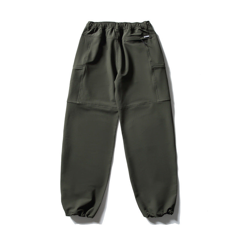 Men's Technical Cargo Casual Pants with Elastic Waistband, Knee Panels, and Zipper Pockets Mune Fashion