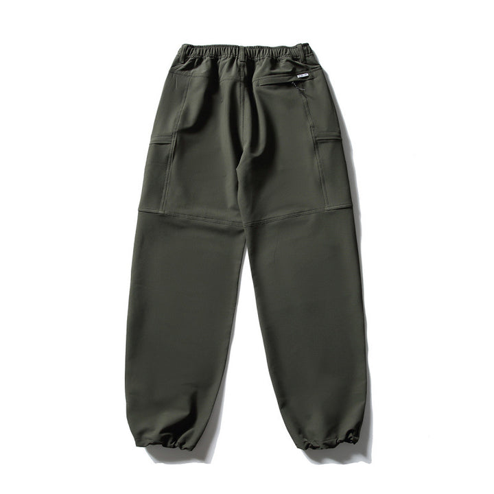 Men's Technical Cargo Casual Pants with Elastic Waistband, Knee Panels, and Zipper Pockets Mune Fashion