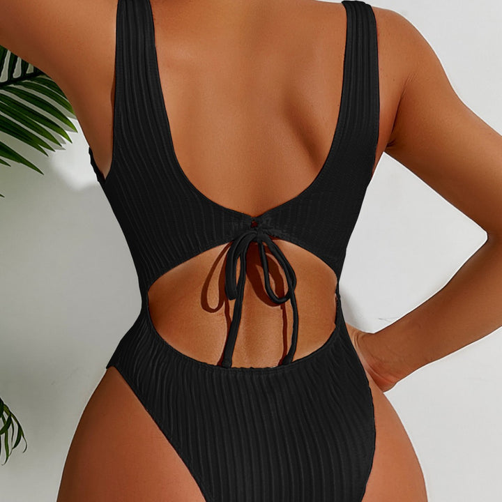 Women's High-Cut Swimsuit with Textured Ribbed Design Mune Fashion