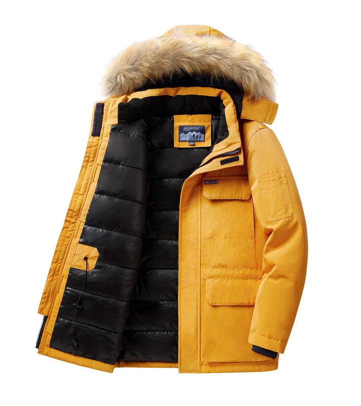 Men's expedition parka with detachable hood and faux fur trim Mune Fashion
