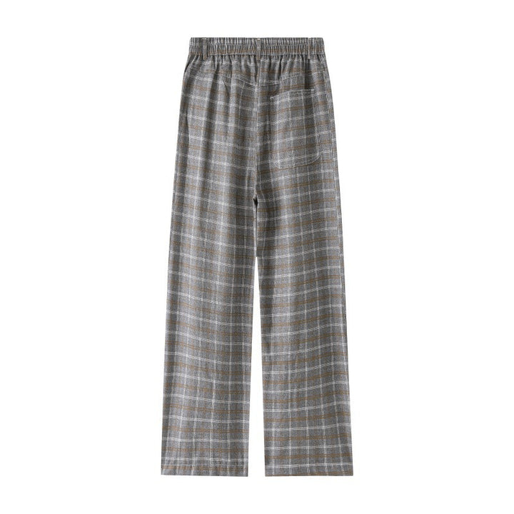 Women High-waisted wide checkered Culotte pants with crease Mune Fashion
