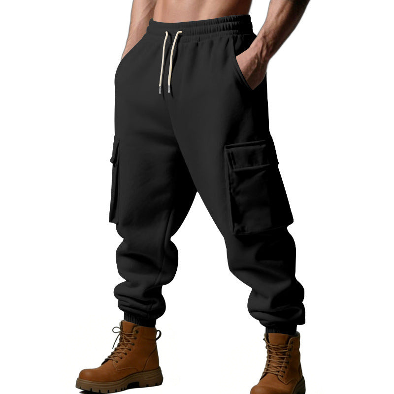 Men's Utility Jogger with Cargo Pockets, Drawstring and Ribbed Cuffs Mune Fashion