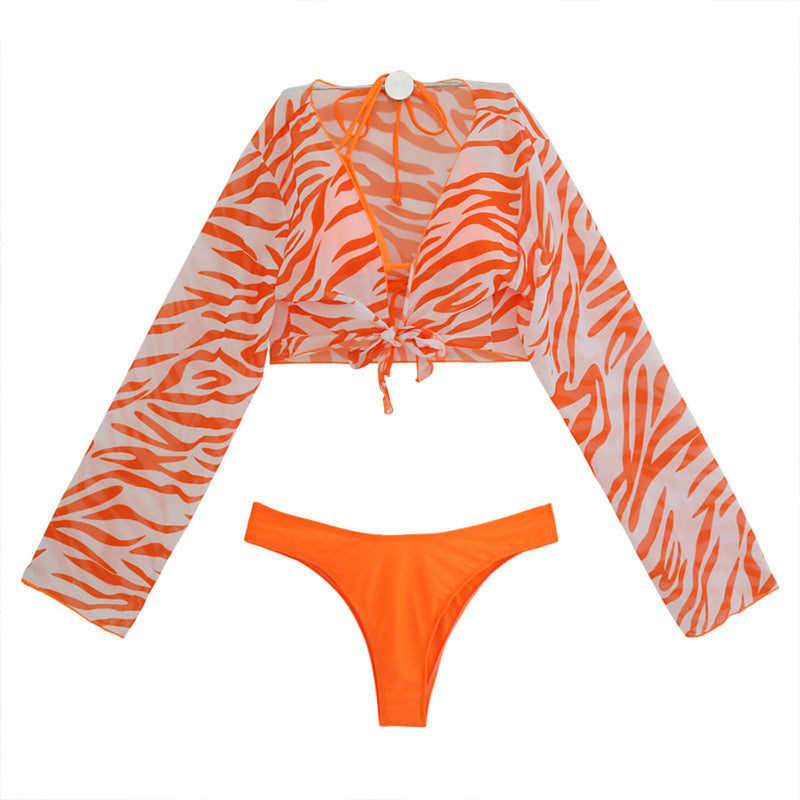 Women's bikini set with stylish transparent wrap top and high waistband Mune Fashion