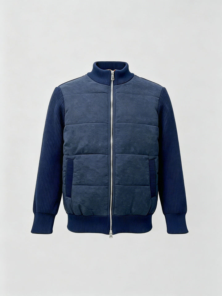 Men's sporty quilted jacket with high collar