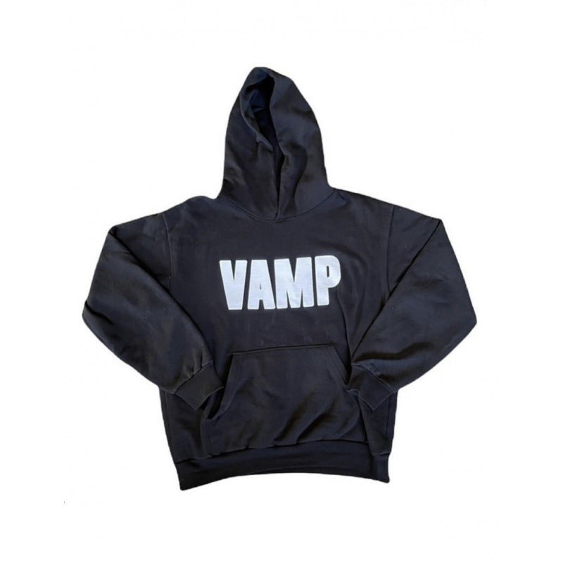 Unisex nano hoodie sweatshirt with used front print and kangaroo pocket Mune Fashion