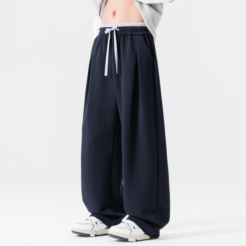 Women's Extra Wide Lounge Sweatpants with Drawstring, Balloon Legs & Incorporated Side Pockets Mune Fashion