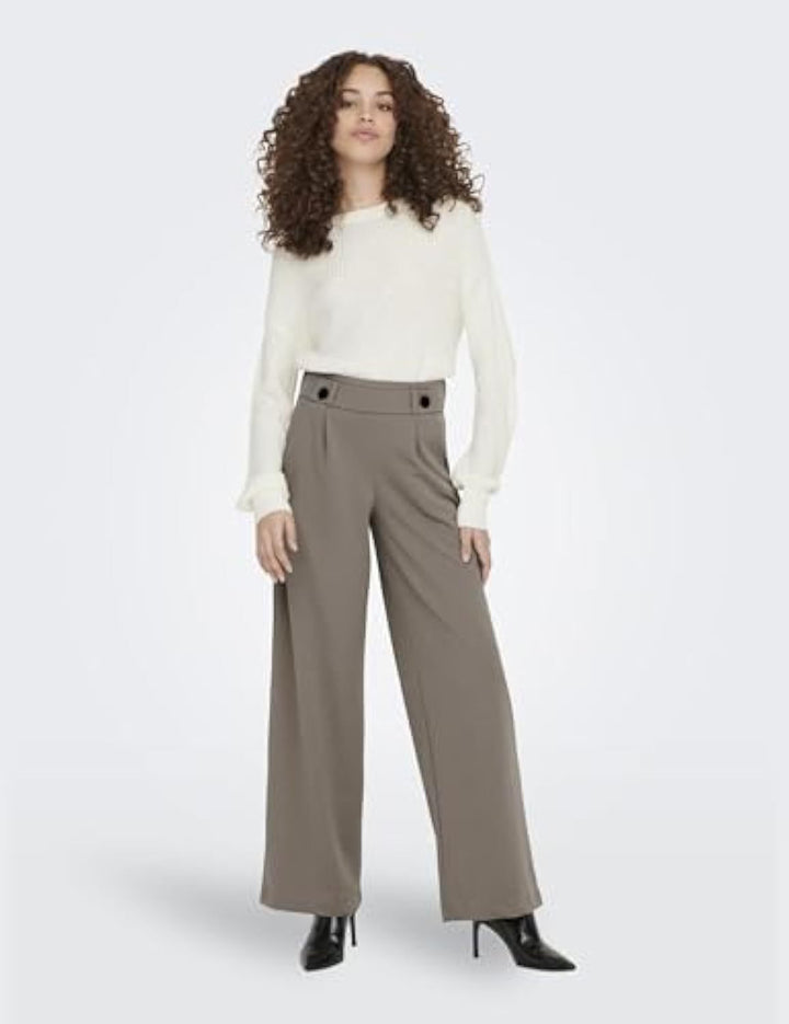 Women Elegant Wide Pants with Button Details Mune Fashion