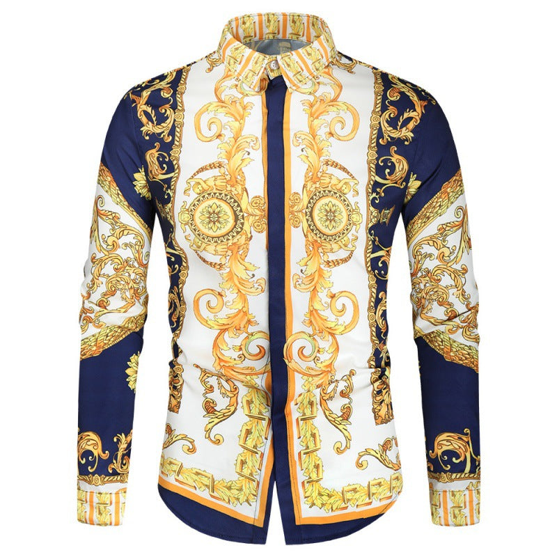 Men's Luxury Shirt with Impressive Baroque Pattern Mune
