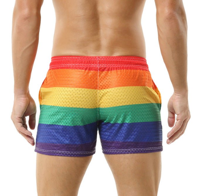 Men's short cut mesh swim shorts with elastic drawstring waistband and breathable lining Mune Fashion