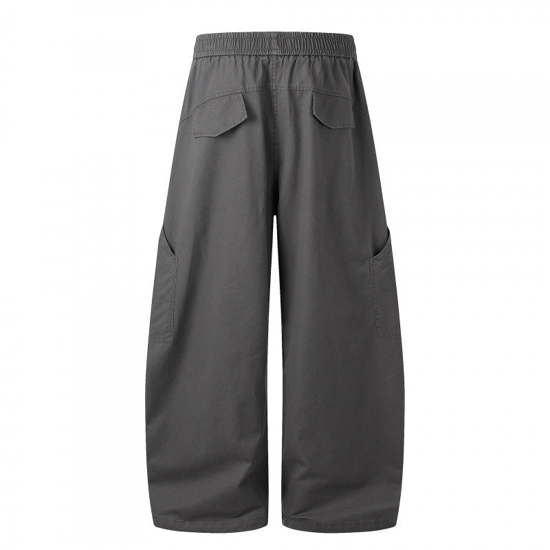 Women's Wide Cargo Culotte Pants with Elastic Waistband and Multifunctional Patch Pockets Mune Fashion