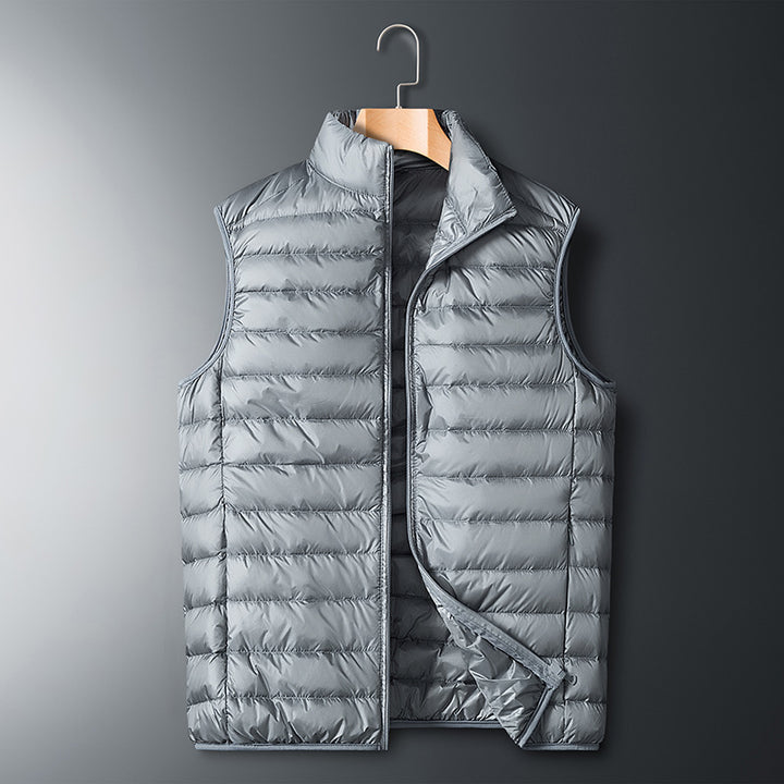 Men's ultralight quilted thermal vest with stand-up collar and windproof outer shell Mune Fashion