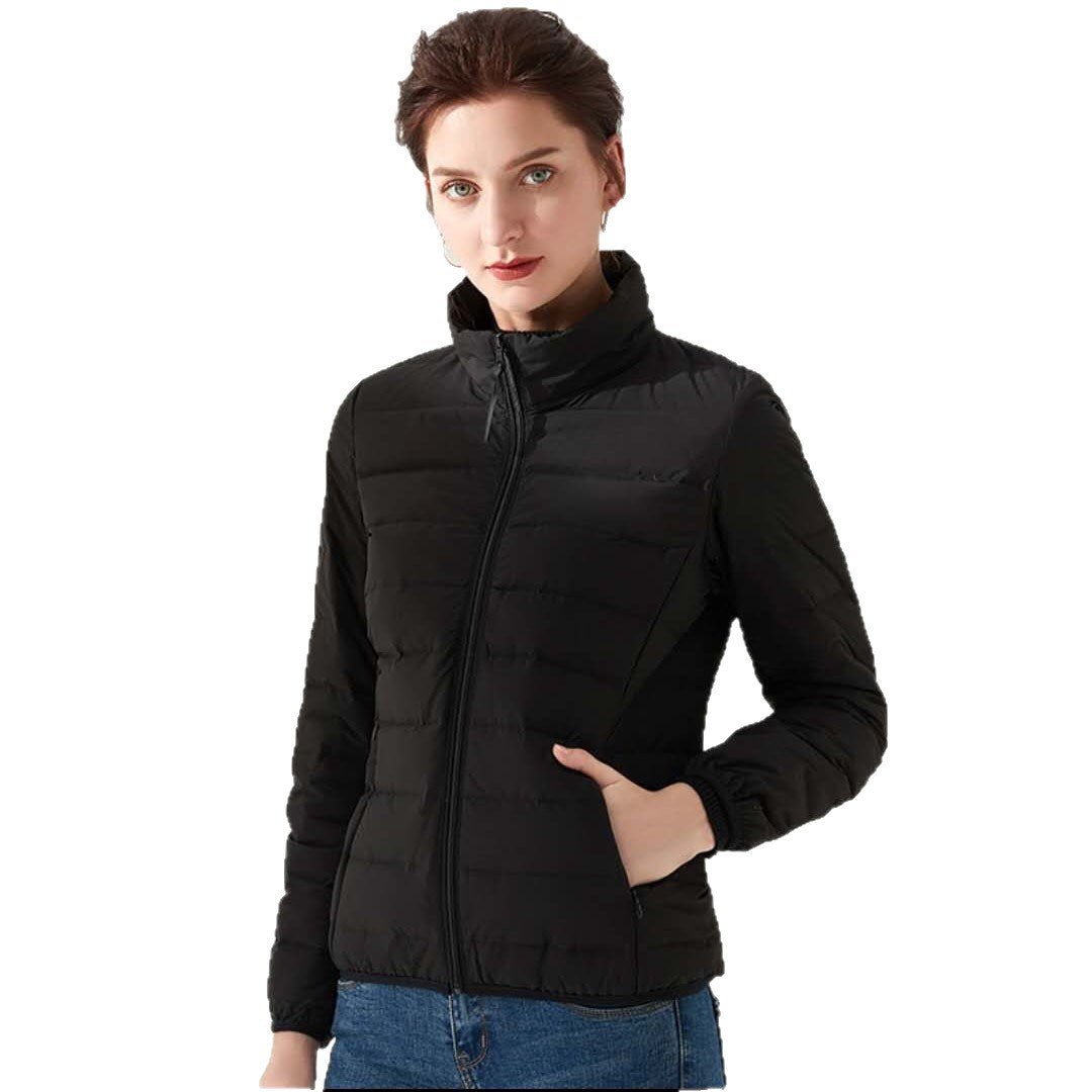 Women's Tailored Ultralight Padded Jacket with Stand-Up Collar and Slim Silhouette Mune Fashion