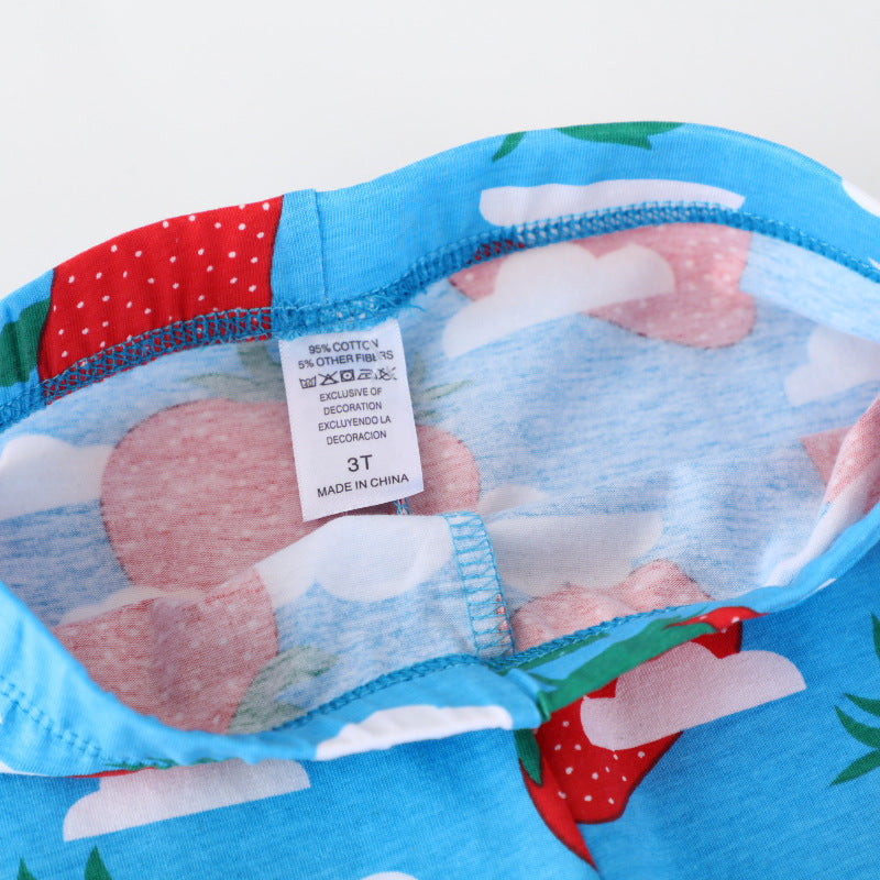 Girls Leggings with cheerful strawberry motif Mune Fashion