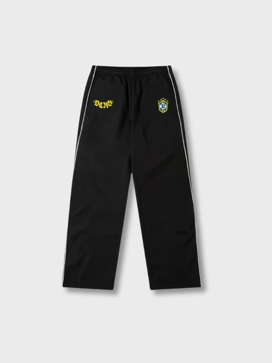 Men's sporty jogging pants with elastic waistband, side contrast piping, and straight cut Mune Fashion