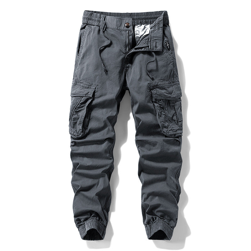 Herren Funktionale Cargo-Jogginghose mit ergonomischen Knieabnähern, Kordelbund und großvolumigen Klappentaschen Mune Fashion