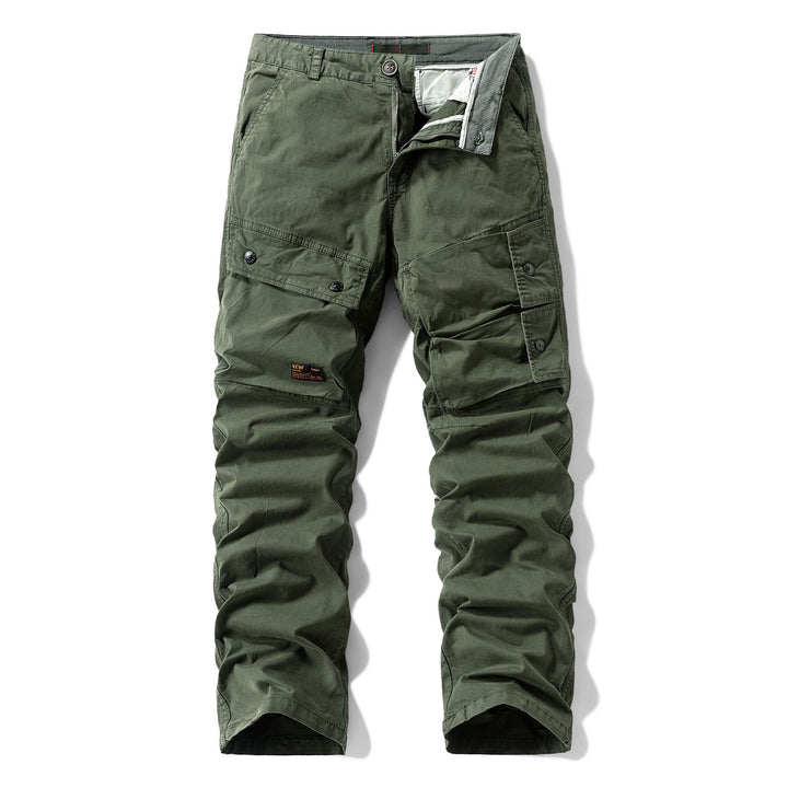 Men's Robust Canvas Cargo Pants with Elastic Waistband, Knee Panels and Flap Pockets Mune Fashion