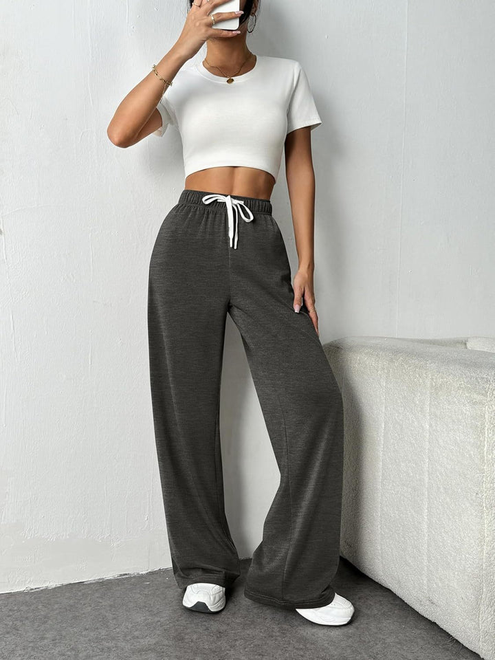 Women's Relaxed Wide-Leg Jersey Drawstring Lounge Pants Mune Fashion
