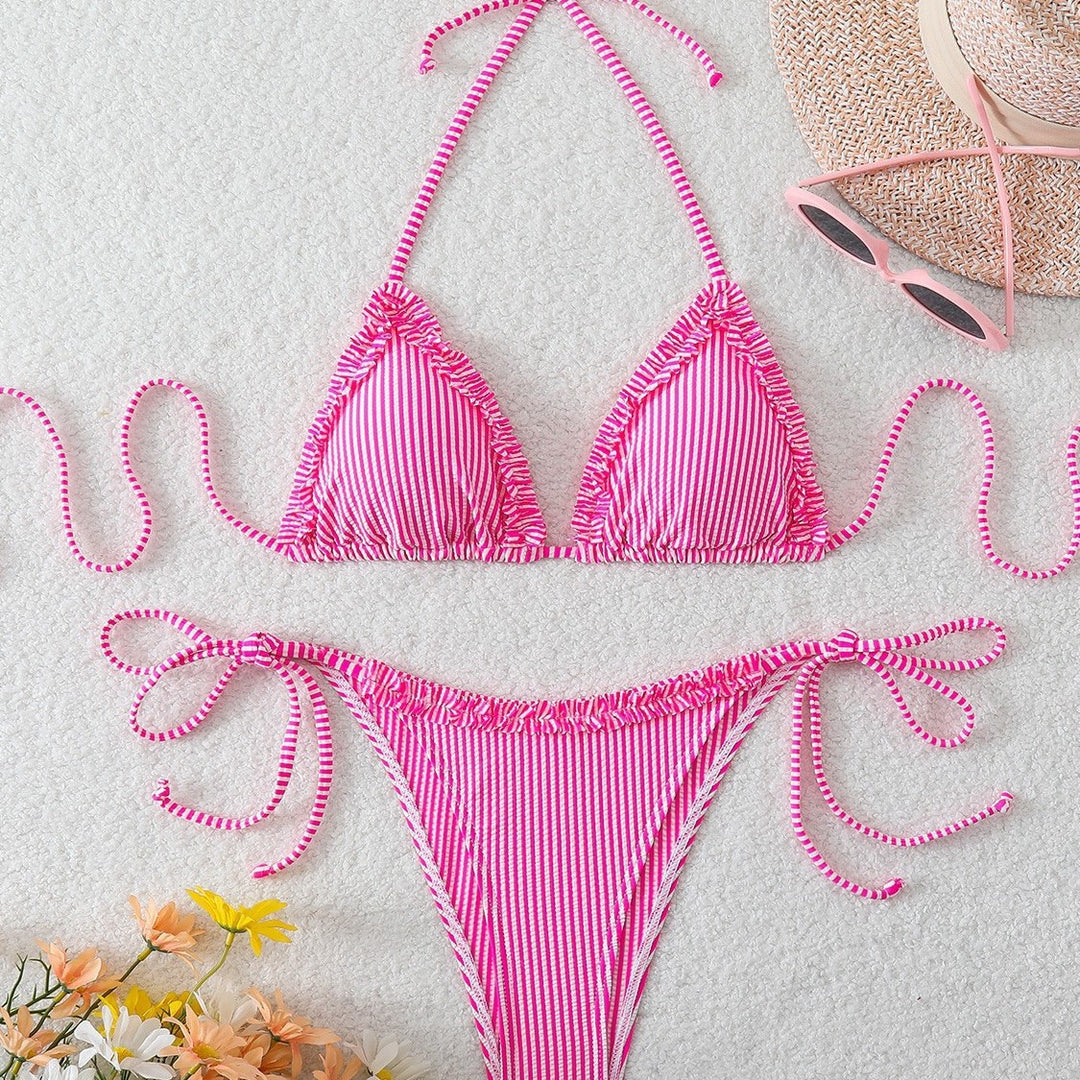 Women Triangle Bikini with casual tie straps Mune Fashion