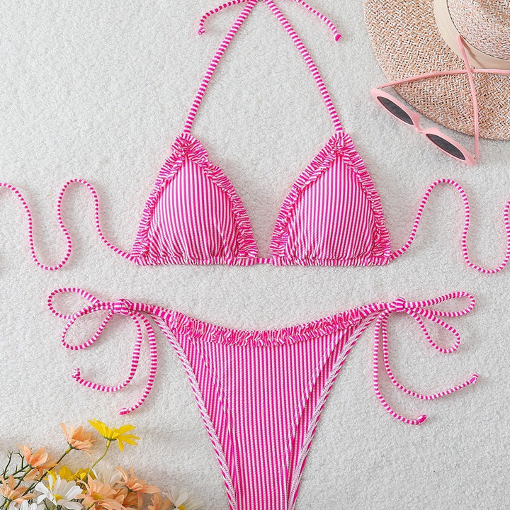 Women Triangle Bikini with casual tie straps Mune Fashion