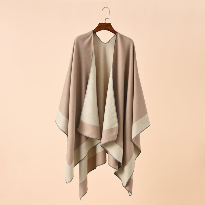 Women's Reversible Poncho made of fine Cashmere Blend Mune Fashion