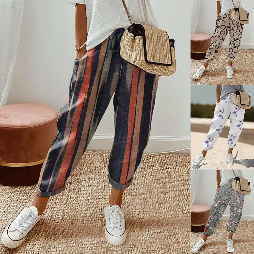 Women's Embroidered Harem Pants with Floral Embroidery Pattern Mune Fashion