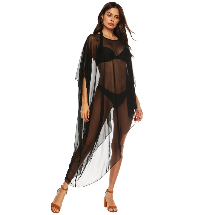 Women's transparent beach cover-up with elegant sleeves Mune Fashion